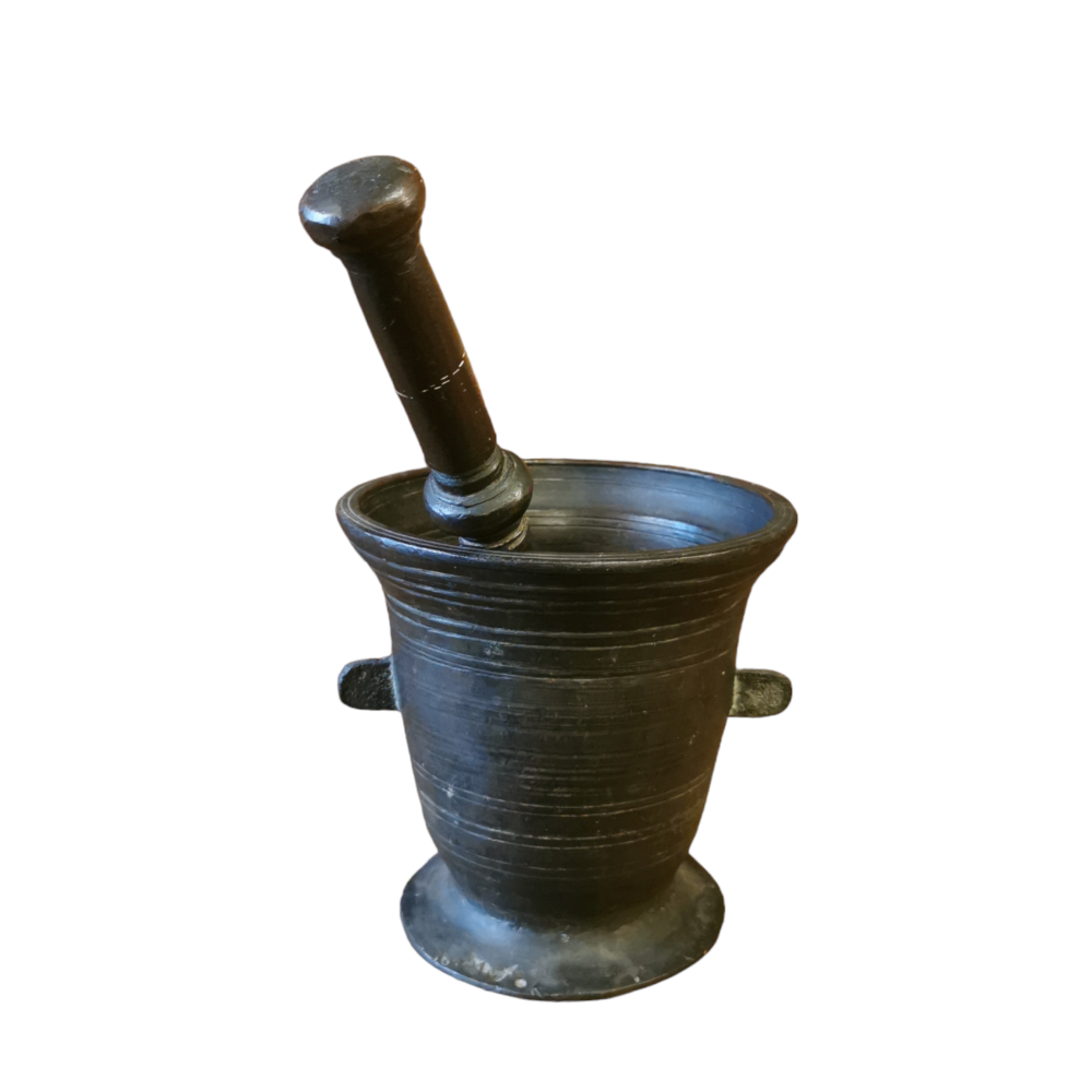 Antique Bronze Pestle and Mortar 