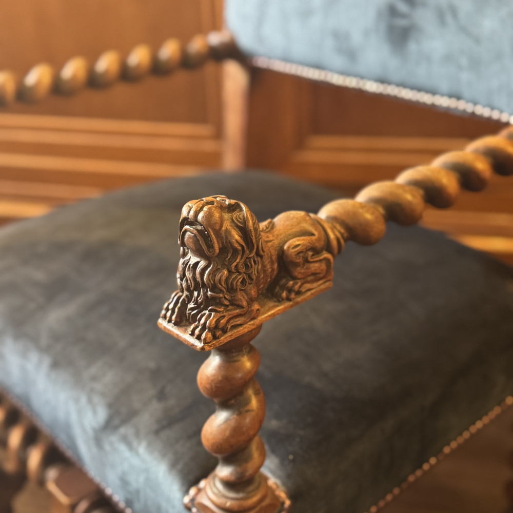 Stunning walnut armchairs in the Chinoisery style