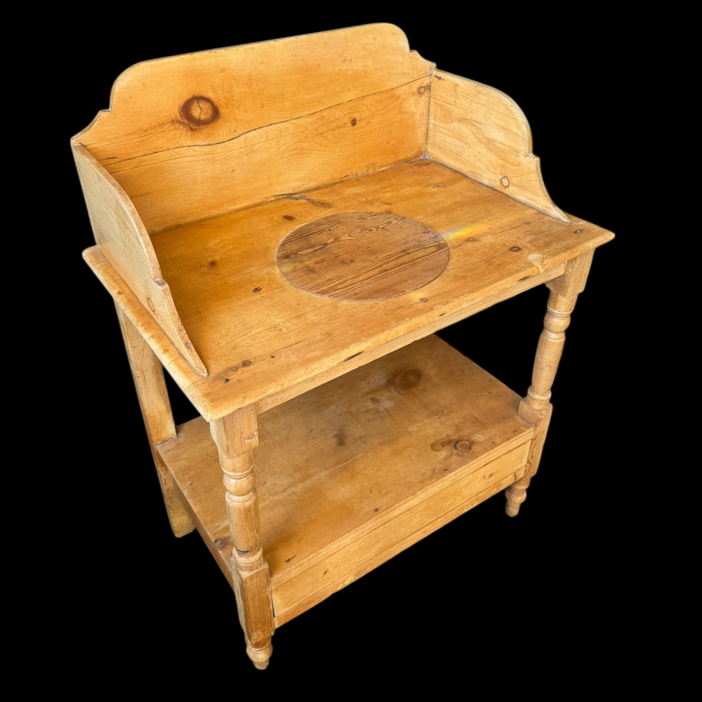 Antique pine washstand with drawer
