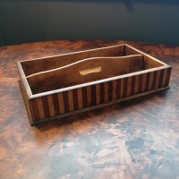 Scottish treen cutlery tray, very rare, banded c.1890 thumbnail
