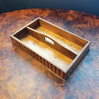 Scottish treen cutlery tray, very rare, banded c.1890 thumbnail
