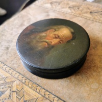 Antique Georgian Snuff box with painted lid thumbnail