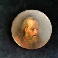 Antique Georgian Snuff box with painted lid thumbnail