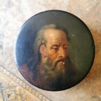 Antique Georgian Snuff box with painted lid thumbnail