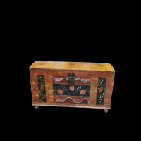 Bohemian Storage trunk, Folk Art, handpainted. C.1900 thumbnail