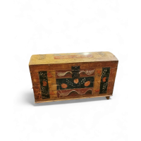 Bohemian Storage trunk, Folk Art, handpainted. C.1900 thumbnail