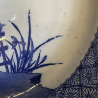 A pair of Chinese blue and white chargers c.1900 thumbnail
