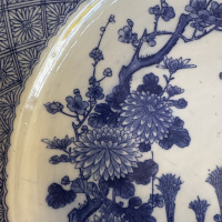 A pair of Chinese blue and white chargers c.1900 thumbnail