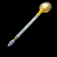 Norwegian Silver and Enamel spoon by Jacob Tostrup thumbnail