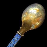 Norwegian Silver and Enamel spoon by Jacob Tostrup thumbnail