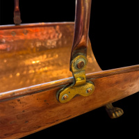 Copper Log basket with hinged handle thumbnail