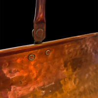 Copper Log basket with hinged handle thumbnail