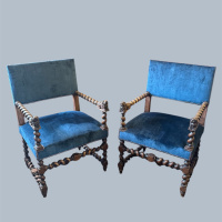 Stunning walnut armchairs in the Chinoisery style thumbnail