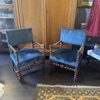 Stunning walnut armchairs in the Chinoisery style thumbnail