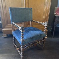 Stunning walnut armchairs in the Chinoisery style thumbnail