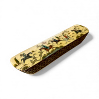 Persian inlaid pen box depicting hunting scenes thumbnail
