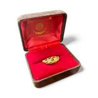 18ct Gold Cornflower Sapphire and Diamond ring, size L thumbnail