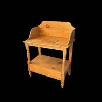 Antique pine washstand with drawer thumbnail