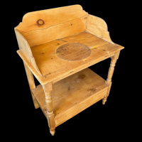 Antique pine washstand with drawer thumbnail