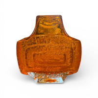 Mid century TV Tangerine Vase by Whitefriars. Pattern no. 9677 thumbnail