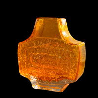 Mid century TV Tangerine Vase by Whitefriars. Pattern no. 9677 thumbnail