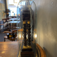 French clock in large antique glass dome, circa 1900 thumbnail