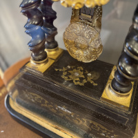 French clock in large antique glass dome, circa 1900 thumbnail