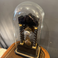 French clock in large antique glass dome, circa 1900 thumbnail