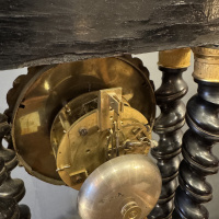 French clock in large antique glass dome, circa 1900 thumbnail