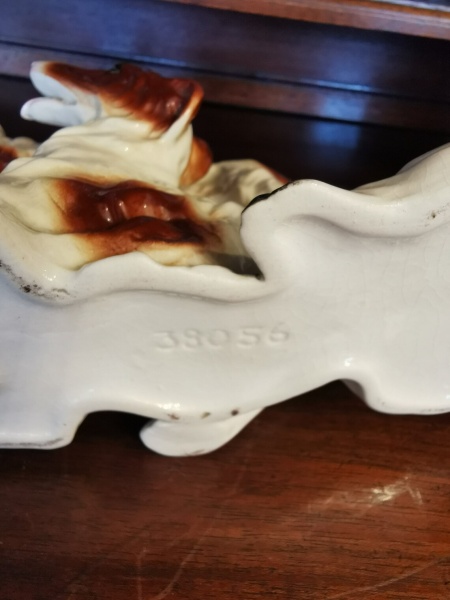 Sitzendolf Porcelain Dogs. German Vintage