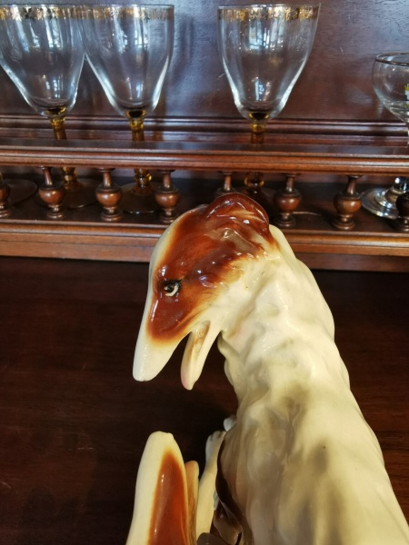 Sitzendolf Porcelain Dogs. German Vintage