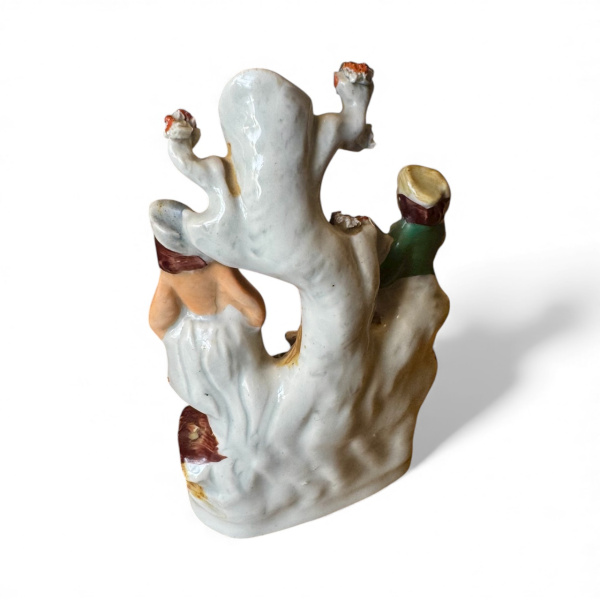 Staffordshire Flat back spill vase with Goat. C.1900