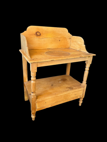 Antique pine washstand with drawer