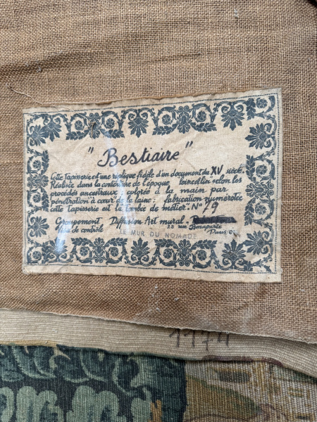 Antique Tapestry âBestiaireâ the menagerie